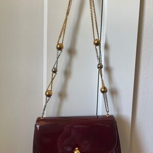 Vintage Morris Moskowitz Burgundy Patent Leather Handbag